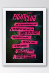 Fight Club Kurallar Çerçeveli Tablo - Dövüş Kulübü Film Posteri Tablo