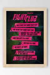 Fight Club Kurallar Çerçeveli Tablo - Dövüş Kulübü Film Posteri Tablo