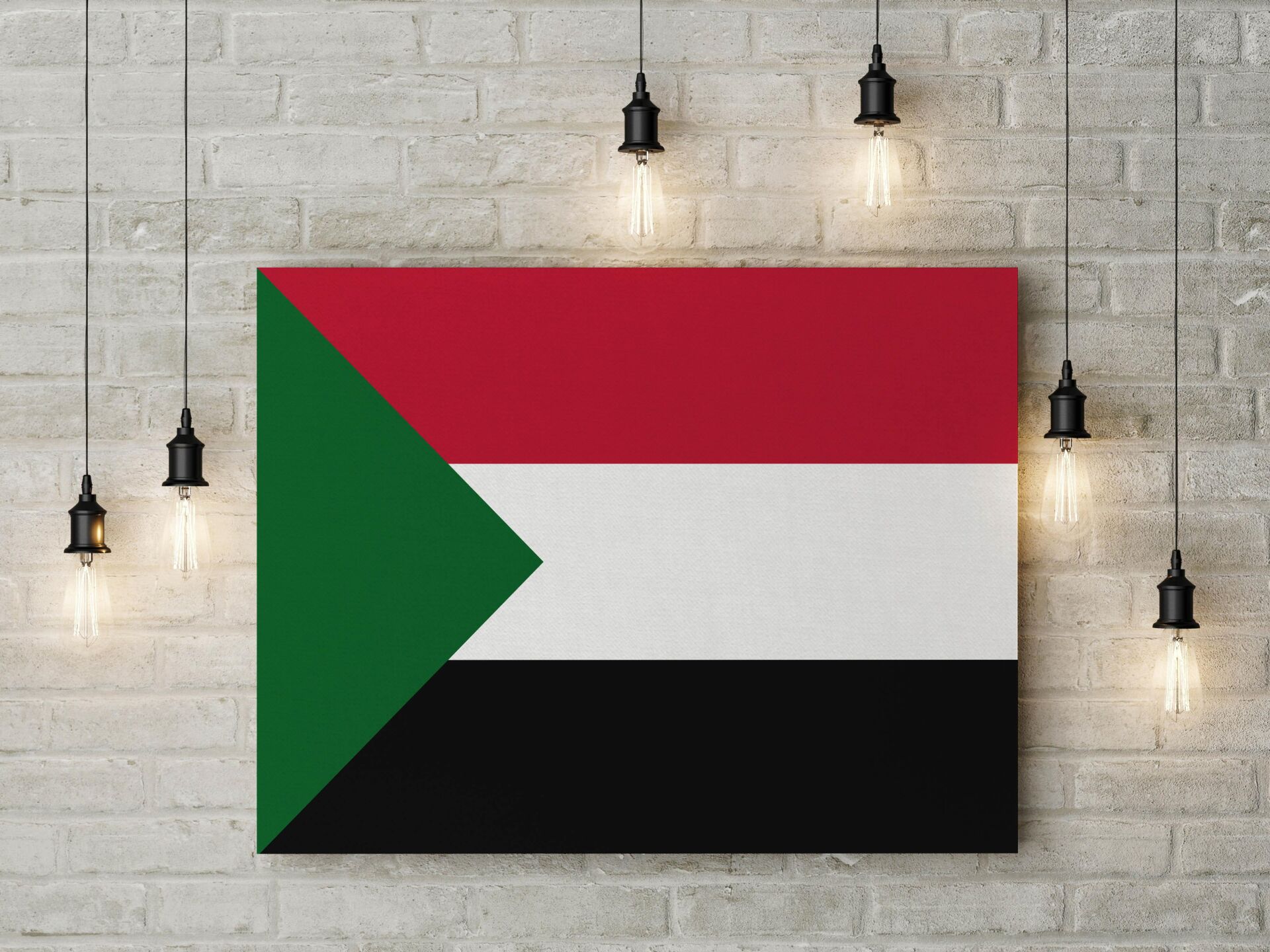 Sudan Bayrağı Kanvas Tablo 40x55cm Dekoratif Tablo