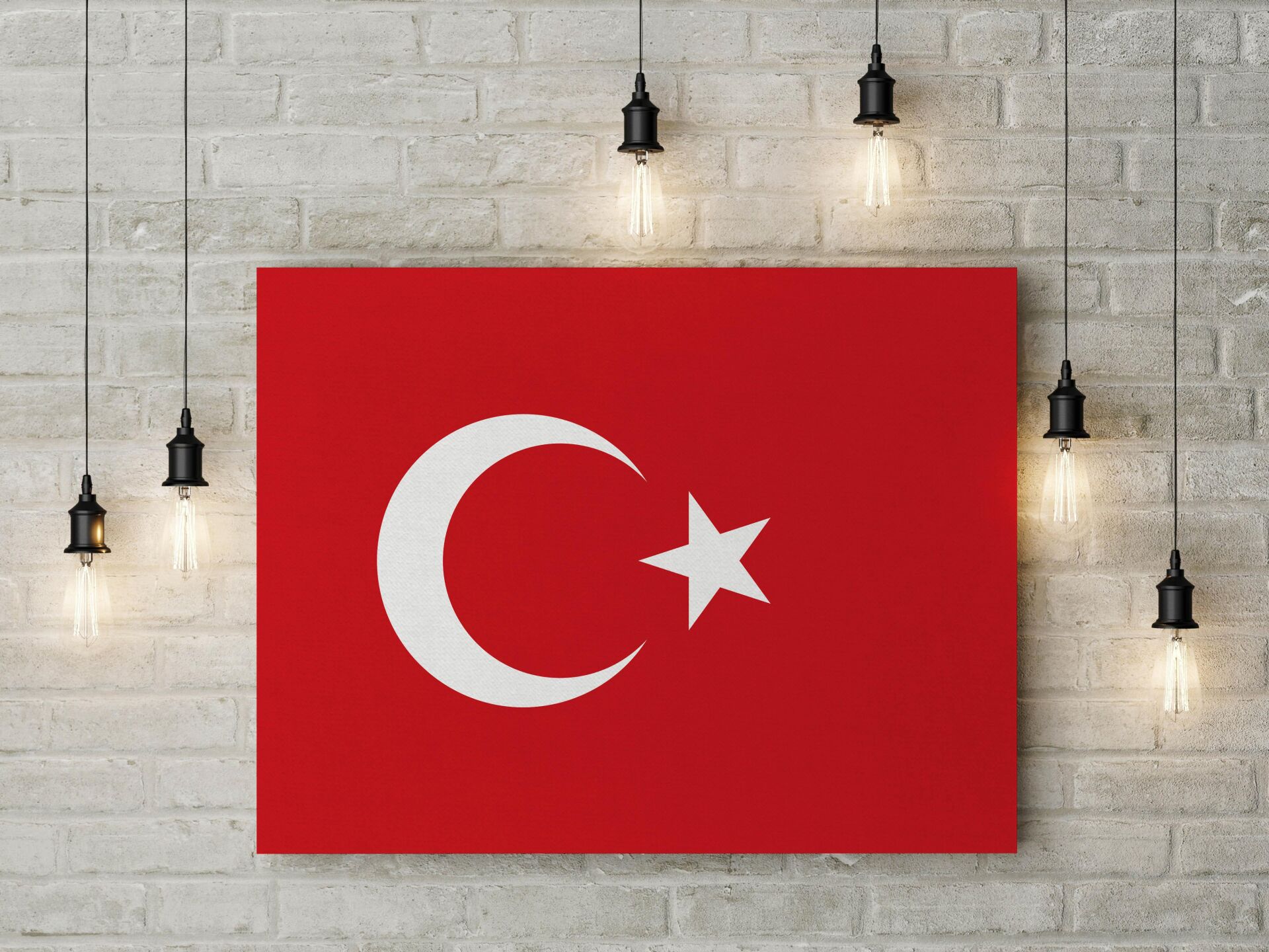 Türkiye Cumhuriyeti Bayrağı Kanvas Tablo 40x55cm Türk Bayrağı Dekoratif Tablo