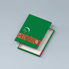 Türkmenistan Bayrağı Kanvas Tablo 40x55cm Dekoratif Tablo