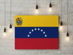 Venezuella Bayrağı Kanvas Tablo 40x55cm Dekoratif Tablo