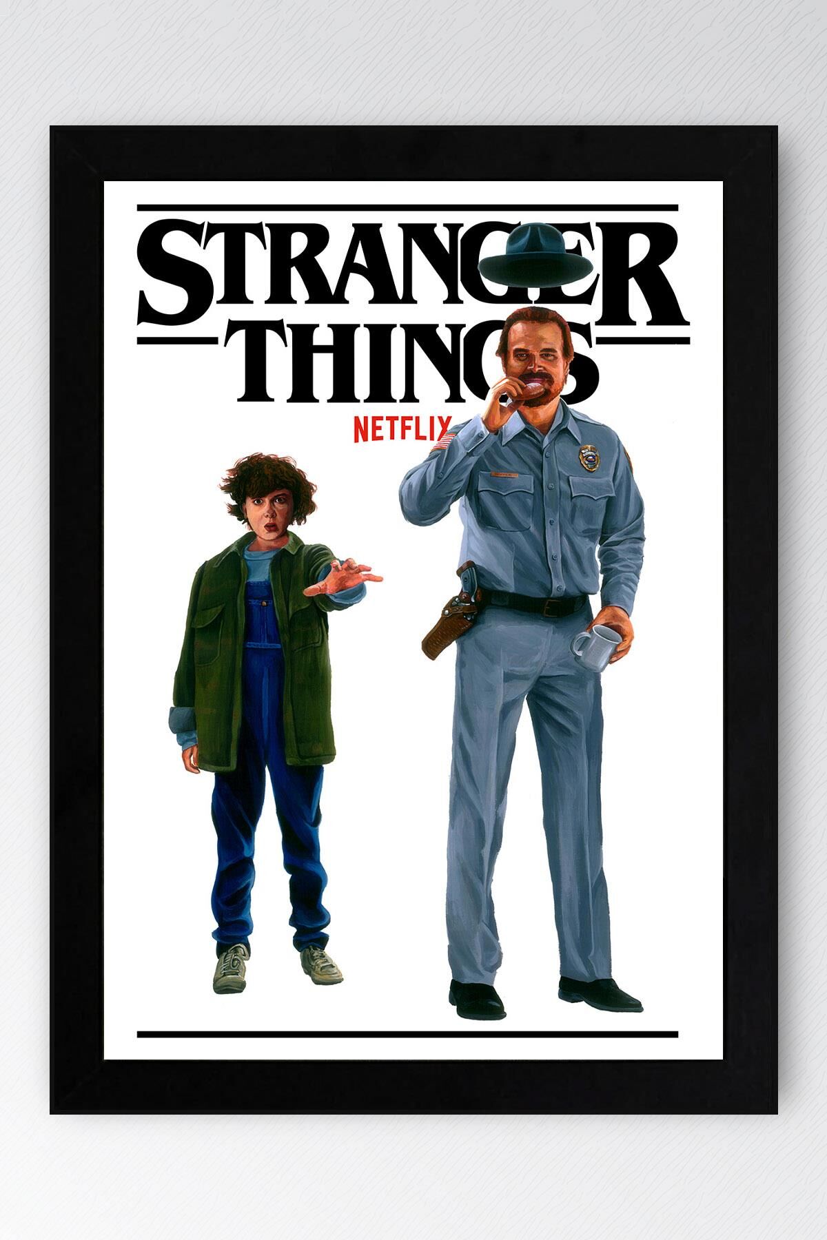 Stranger Things Jim Hopper Çerçeveli Tablo - Dizi Posteri Tablo