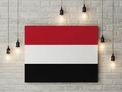 Yemen Bayrağı Kanvas Tablo 40x55cm Dekoratif Tablo