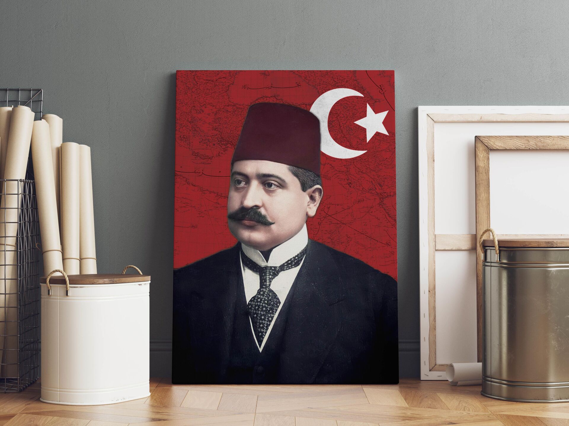Talat Paşa Kanvas Tablo 40x55cm Talat Paşa Dekoratif Tablo