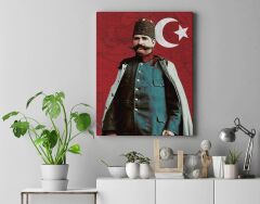 Resneli Niyazi Kanvas Tablo 40x55cm Resneli Niyazi Bey Dekoratif Tablo