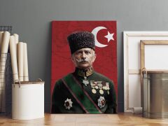 Fahrettin Paşa Kanvas Tablo 40x55cm Çöl Kaplanı Fahrettin Paşa Dekoratif Tablo