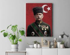 Fahrettin Paşa Kanvas Tablo 40x55cm Çöl Kaplanı Fahrettin Paşa Dekoratif Tablo
