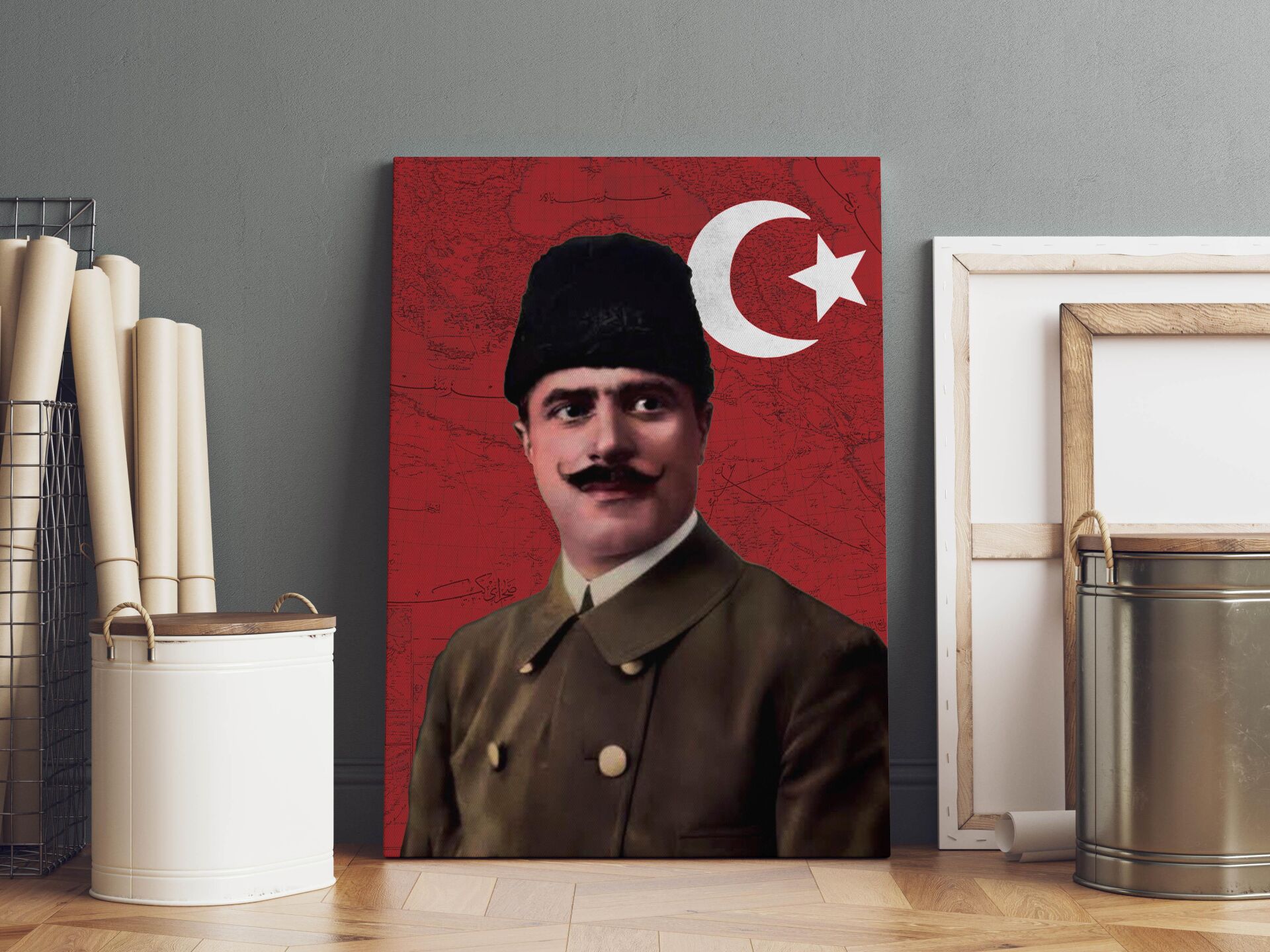 Kuşçubaşı Eşref Kanvas Tablo 40x55cm Kuşçubaşı Eşref Sencer Dekoratif Tablo