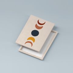Bohem Stili Kanvas Duvar Tablosu 3'lü Tablo Seti 40x55cm Boho Güneş Ay Canvas