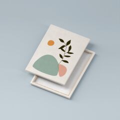 Soyut Minimal Kanvas Duvar Tablosu 3'lü Tablo Seti 40x55cm Pastel Colors Floral Canvas