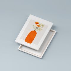 Bohem Kır Çiçekleri Kanvas Duvar Tablosu 3'lü Tablo Seti 40x55cm Minimal Floral Canvas