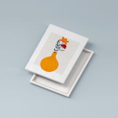 Bohem Kır Çiçekleri Kanvas Duvar Tablosu 3'lü Tablo Seti 40x55cm Minimal Floral Canvas