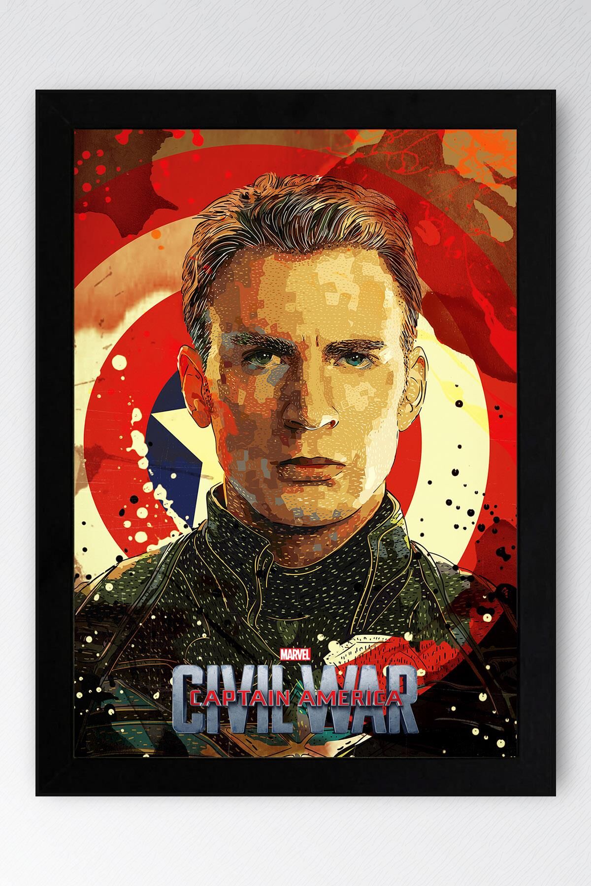 Captain America Çerçeveli Tablo - Civil War Marvel Poster Tablo