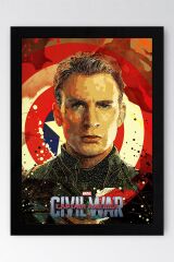 Captain America Çerçeveli Tablo - Civil War Marvel Poster Tablo