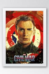 Captain America Çerçeveli Tablo - Civil War Marvel Poster Tablo
