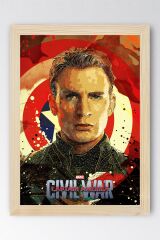 Captain America Çerçeveli Tablo - Civil War Marvel Poster Tablo