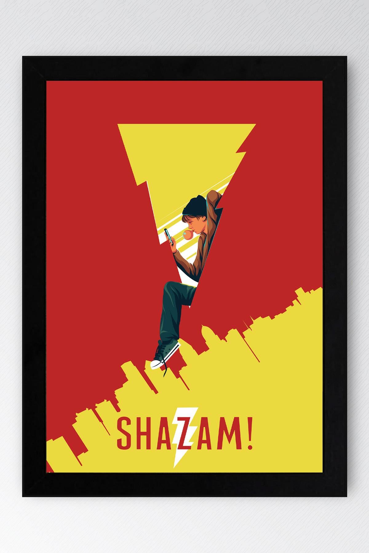 Shazam Çerçeveli Tablo - Shazam Fim Posteri Tablo