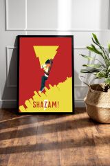 Shazam Çerçeveli Tablo - Shazam Fim Posteri Tablo