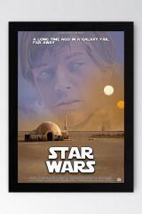 Star Wars Çerçeveli Tablo - Uzay Savaşları Nostalji Eski Fim Posteri Tablo
