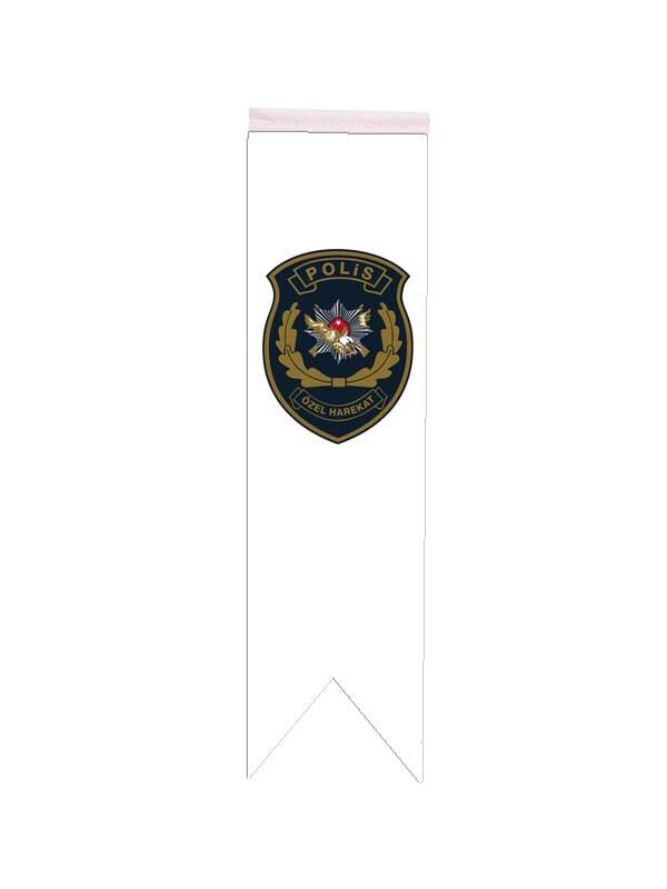 Masa Üstü Kırlangıç Polis Özel Harekat Bayrağı - 8x30cm Çift Taraflı Saten Kumaş