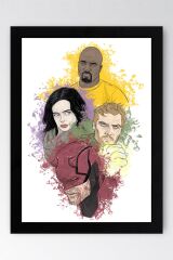 The Defenders Çerçeveli Tablo - Marvel Dizi Poster Tablo