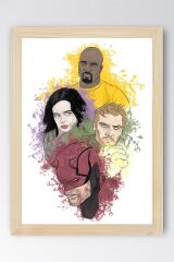 The Defenders Çerçeveli Tablo - Marvel Dizi Poster Tablo