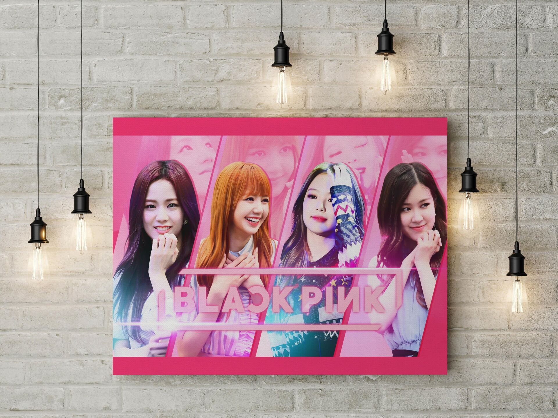 Black Pink Kanvas Tablo 40x55cm