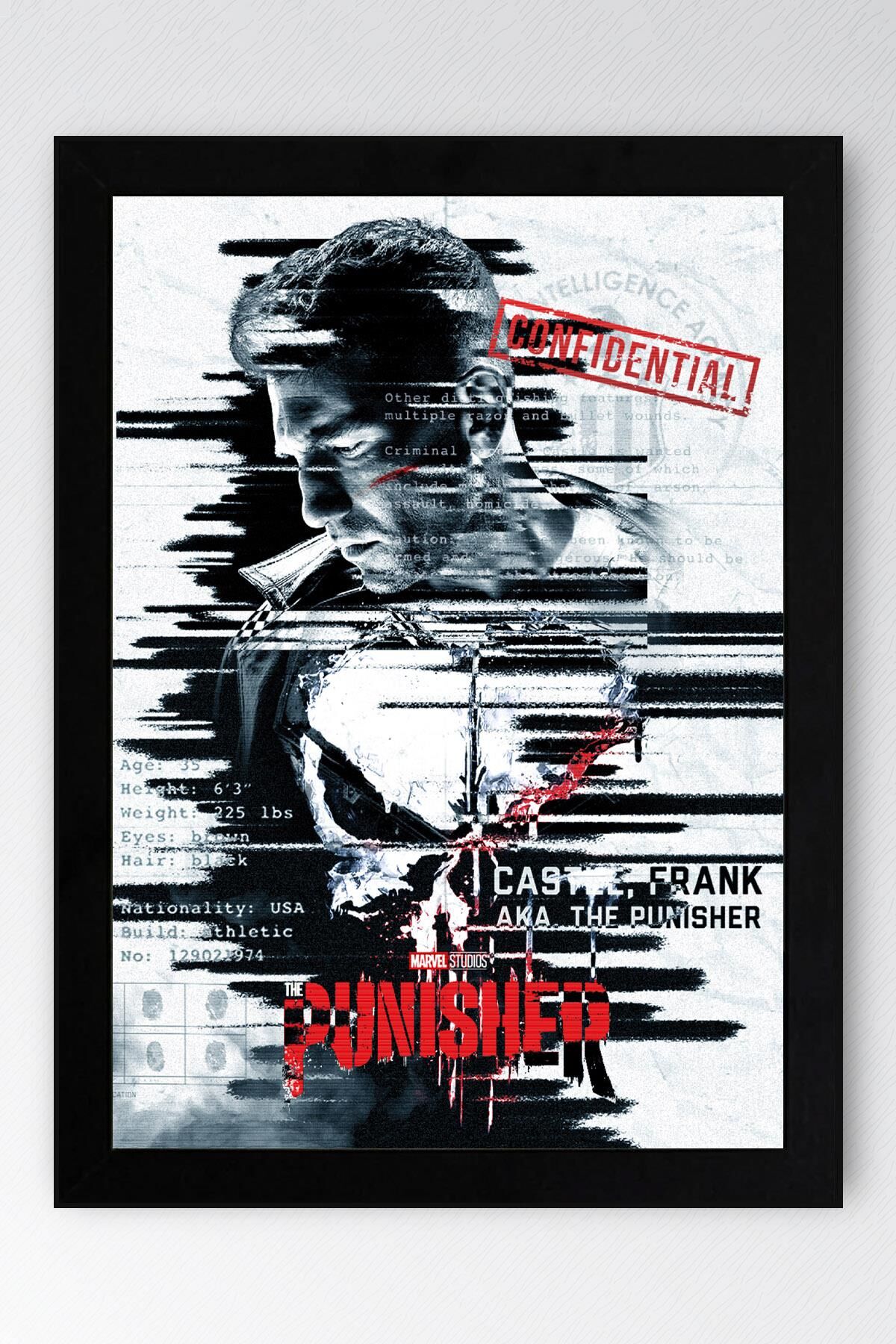 The Punisher Çerçeveli Tablo - Marvel Dizi Posteri Tablo