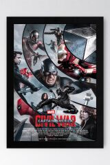 Captain America Çerçeveli Tablo - Kaptan Amerika Marvel Poster Tablo
