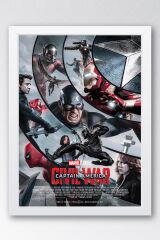 Captain America Çerçeveli Tablo - Kaptan Amerika Marvel Poster Tablo