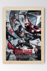 Captain America Çerçeveli Tablo - Kaptan Amerika Marvel Poster Tablo