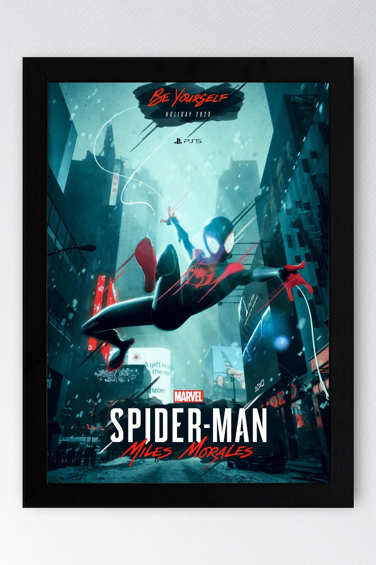 Spider Man Miles Morales Çerçeveli Tablo - Örümcek Adam Fim Posteri Tablo