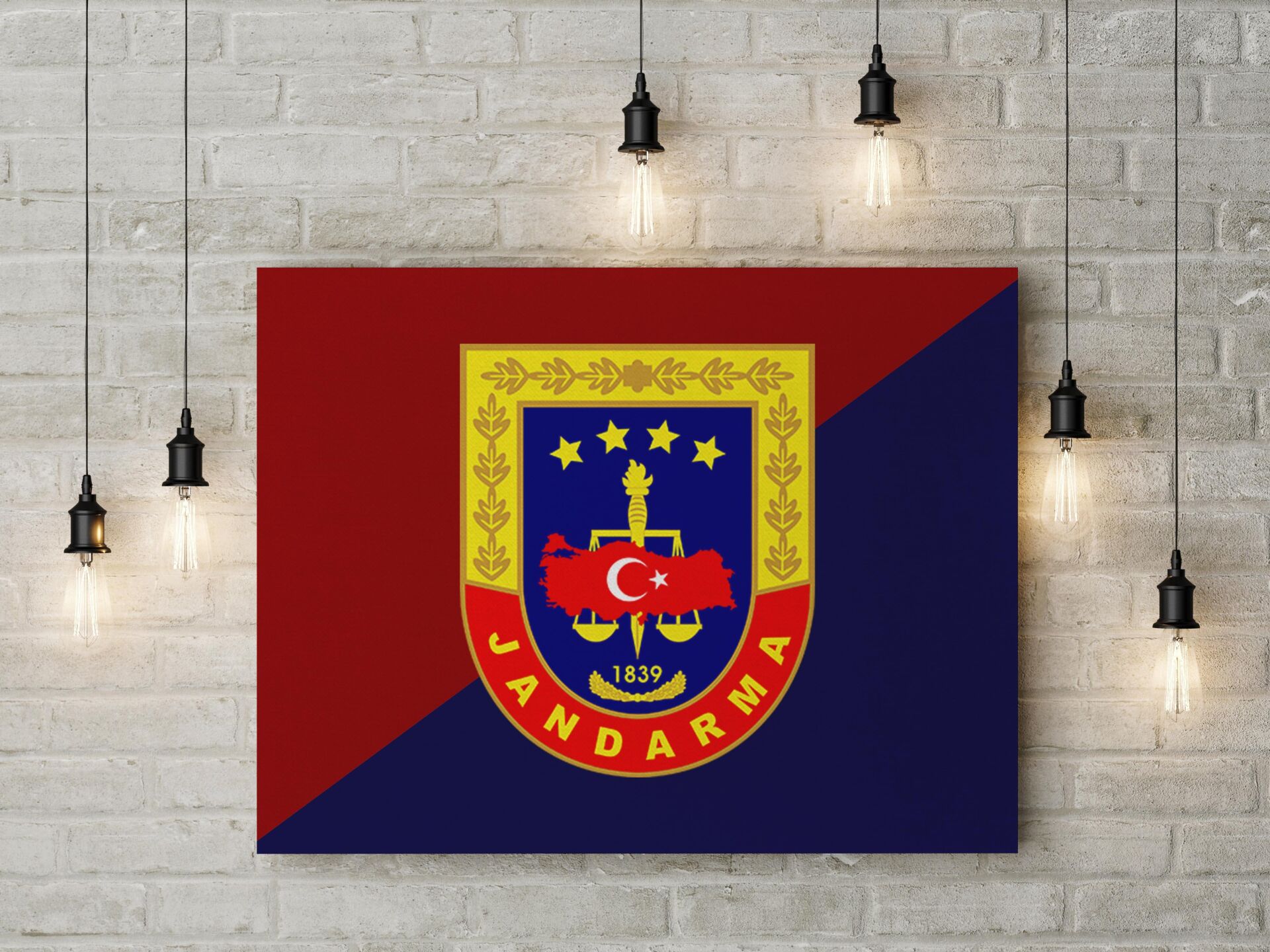 Jandarma Logosu Kanvas Tablo 40x55cm
