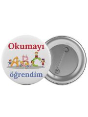 Okumayı Öğrendim Çanta Rozeti 20 Adet En Büyük Boy 5.8cm İğneli Broş