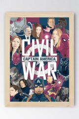 Captain America Çerçeveli Tablo - Kaptan Amerika Marvel Poster Tablo
