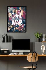 Captain America Çerçeveli Tablo - Kaptan Amerika Marvel Poster Tablo
