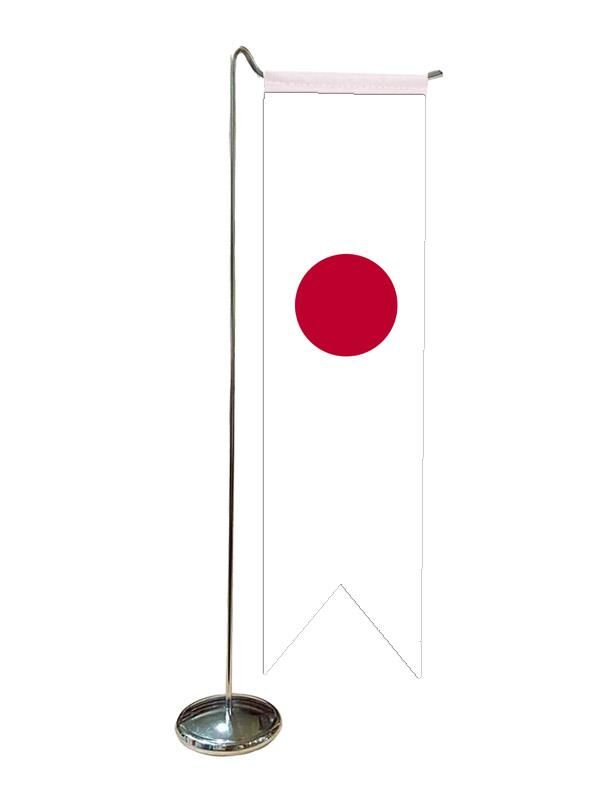 Masa Üstü Kırlangıç Japonya Bayrağı + Krom L Direk Masa Bayrak Seti
