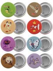 Pokemon Çanta Rozeti Seti 8 Adet En Büyük Boy 5.8cm İğneli Broş Seti