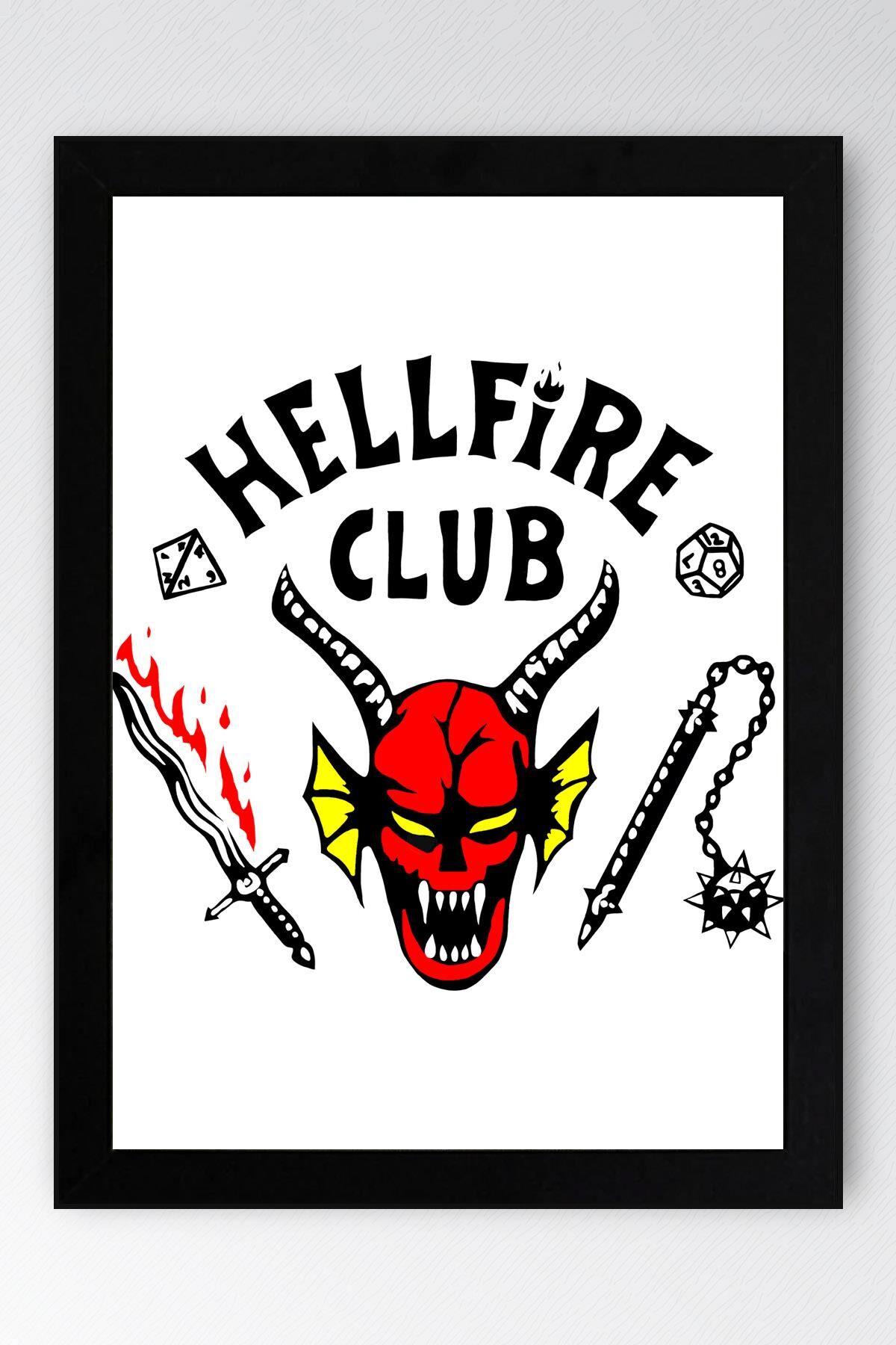 Stranger Things Çerçeveli Tablo - Hell Fire Club Dizi Posteri Tablo