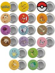 Pokemon Çanta Rozeti Seti 16 Adet En Büyük Boy 5.8cm İğneli Broş