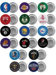NBA Takımları Çanta Rozeti Seti 16 Adet En Büyük Boy 5.8cm İğneli Broş