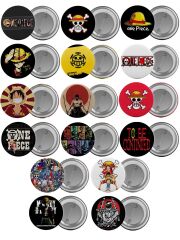 One Piece Çanta Rozeti Seti 16 Adet En Büyük Boy 5.8cm İğneli Broş