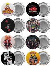 Naruto Manga Çanta Rozeti Seti 8 Adet En Büyük Boy 5.8cm İğneli Broş