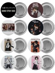 Bungou Stray Dogs Çanta Rozeti Seti 8 Adet En Büyük Boy 5.8cm İğneli Broş