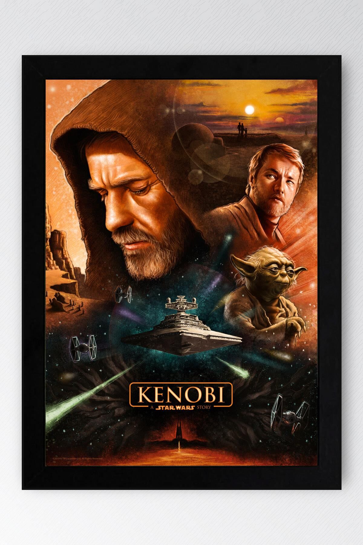 Star Wars Kenobi Çerçeveli Tablo - Uzay Savaşları Fim Posteri Tablo