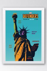 The Defenders Çerçeveli Tablo - Marvel The War For New York Poster Tablo