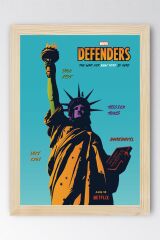 The Defenders Çerçeveli Tablo - Marvel The War For New York Poster Tablo