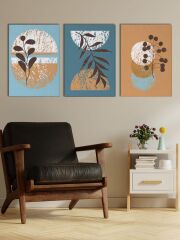 Boho Stil Minimal Kanvas Tablo Seti 3 Adet x 40x55cm