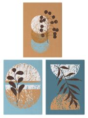Boho Stil Minimal Kanvas Tablo Seti 3 Adet x 40x55cm